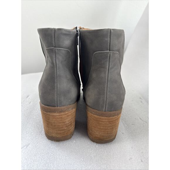 Korks By Kork Ease Esmeralda Lug Sole Leather Platform Ankle Boots Gray 8.5M - Picture 8 of 16